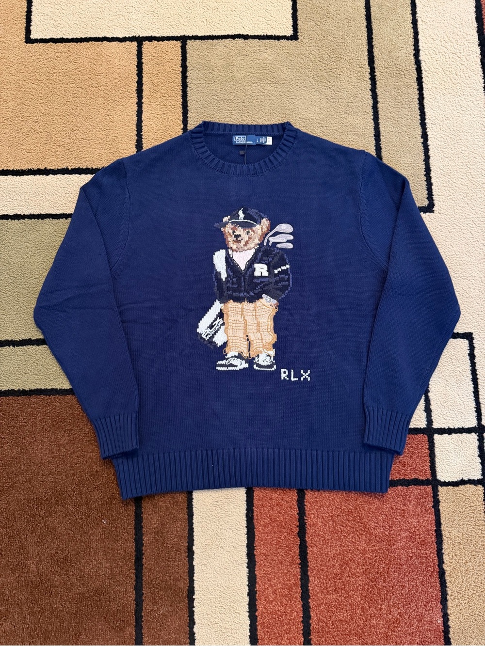Polo Ralph Lauren Navy Golf Bear Crewneck Sweater